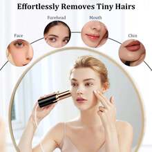 Facial Hair Remover For Women, Mini Painless Face Razor With LED Light, Portable Electric Shaver For Travel, Instant Results, Best Gift, Women's Choice, Daily Essential, Holiday Present - Black - View 6