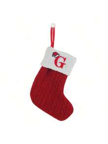 1 szt. Świąteczne dzianinowe skarpety z monogramem, wiszące skarpety z małymi literami świątecznymi, dwustronne skarpety wiszące do kominka, dekoracje na imprezę świąteczną, prezenty na imprezę, upominki na imprezę, spersonalizowana skarpeta z inicjałami, ozdoby choinkowe, ozdoby świąteczne do domu, ozdoby świąteczne do domu, pakiet prezentów świątecznych, dekoracje noworoczne 2026, wystrój domu, wystrój pokoju, zima