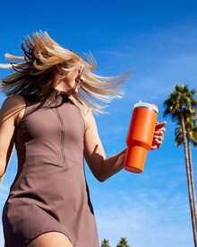 Taza de vacío de gran capacidad con diseño elegante - Retención superior del calor, diseño elegante, perfecto para el hogar, la oficina y los viajes - Naranja - Ver 6