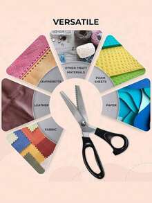 Professional Serrated Scissors, Comfortable Handle Lace Scissors, Stainless Steel Sewing Shears, Sewing Tools, Handicraft Tools, Student Supplies, Decorative Tools - Black - View 3