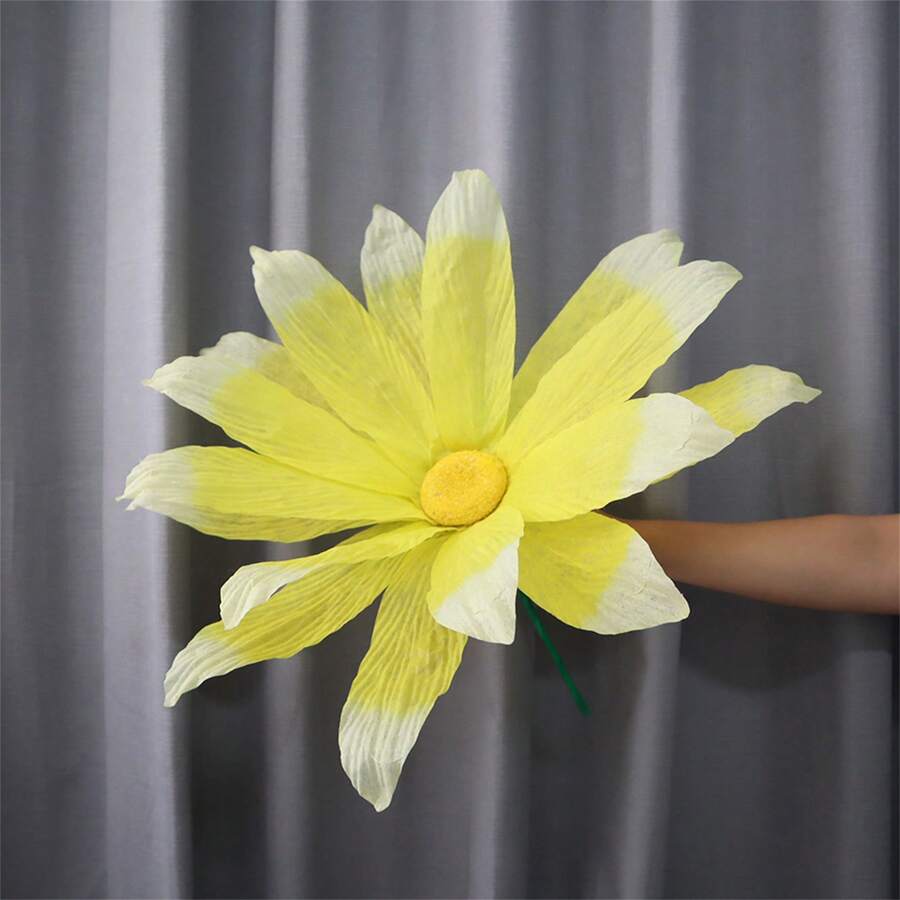 Decoraciones florales gigantes: hermosas margaritas artificiales como accesorios para fotos, ideales para decoraciones de bodas y proyectos de bricolaje en casa. - Amarillo - Ver 1