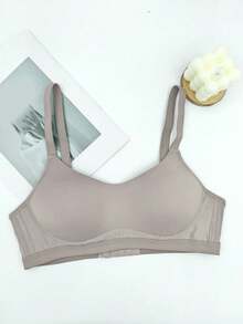 3pcs Women Bras, Solid Color Lightly Padded Wireless Lift Up Seamless Breathable Bra - Multicolor - View 6