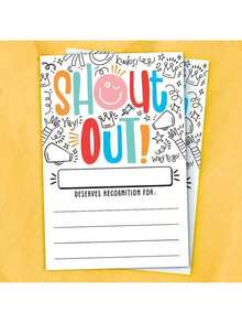 5/25/50张邀请卡、感谢卡和奖品卡，尺寸为15.2x10.2厘米/6x4英寸，适用于教师、员工、办公室职员和工作场所公告栏。 - 彩色 - 查看 4