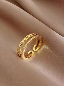 5pcs Elegant Luxury Floral, Leaf, Geometric Copper Micro-Inlaid Synthetic Zirconia Rings Set, Suitable For Vacation, Party, Wedding, Daily Wear