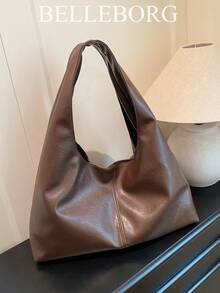 Casual Minimalist Large Capacity Lightweight Versatile Women Underarm Shoulder Bag - Cà phê - Xem 3