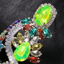 1 Pc New Fashionable  Earrings Personalized Fluorescent Green Exaggerated Tassel Earrings Shining Accessories Earrings - 銀色 - 查看 5