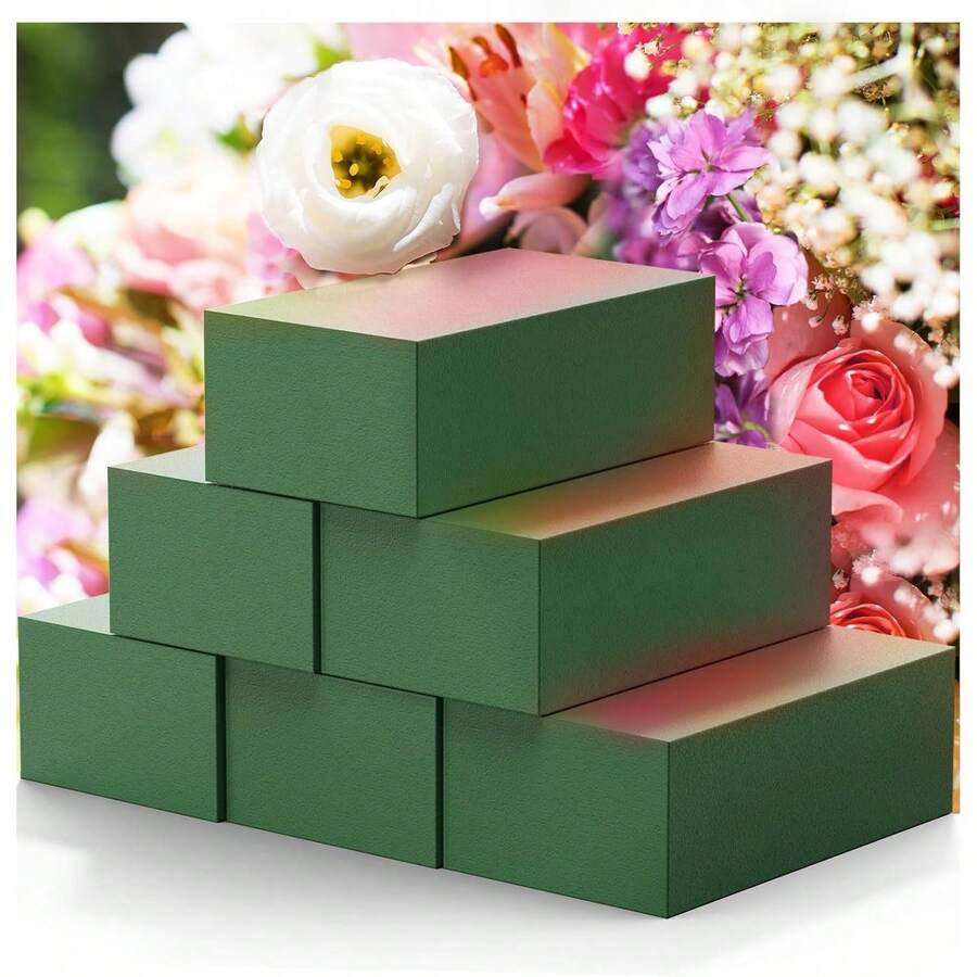 6 قطع مجموعة طين الزهور الماصة القابلة للقطع مع سلة الزهور والإسفنج وطين الزهور المرطب، مناسبة لتغليف باقات الزهور