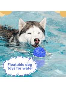 1PC Indestructible Squeaky Dog Ball, Relieves Anxiety, Cleans Teeth, Interactive Chew Toy For Aggressive Chewers, Dog Toy For Large Breeds, Outdoor Waterproof - Multicolor - View 5