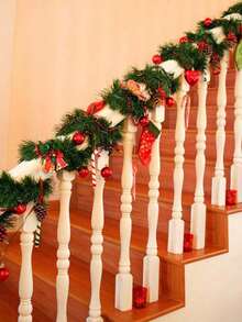 Ghirlanda decorativa in erba verde, decorazione festiva in morbido verde per uso interno ed esterno, vegetazione artificiale per giardino o matrimonio, scale, piante finte per decorazione della casa, decorazioni natalizie, decorazione per la stanza