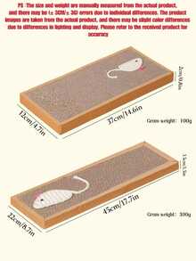 مجموعة من 2 لعبة قطط من الليف الخشن، لوح خدش من الورق المقوى المحشو بنبات القطط، لوح خدش بشكل فأر وسمكة، مستلزمات حيوانات أليفة