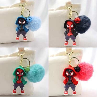 Marvel The Marvel Spider Man Hooded Silicone Keychain Features A Vibrant Color Scheme To Make Your Bag Even Brighter. It Is Suitable For Both Home And Car Scenes, Making Marvel's Charm Always With You! It Can Also Be Used As A Gift For Halloween, Christmas, New Year, Birthdays, And Outdoor Travel
