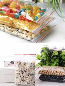 100 buc/pachet reutilizabile, etanșe, transparente, pentru depozitarea alimentelor, potrivite pentru bucătărie/baie, rezistente la umiditate/organizarea călătoriilor