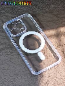 高端磁性透明手机壳兼容 17、16、15、14、13 和 12 17 Pro Max 型号，专为无线充电和抗震而设计，具有 35-40 个强力磁铁，亚克力背面保持透明而不会变黄。 - 無色 - 查看 8