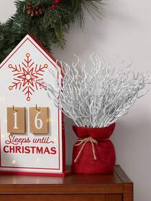 10 pièces Vaporisateur d'arbre de Noël, branches de pin artificielles scintillantes pour décoration, pour décoration de fête de Noël, feuilles artificielles, décoration de buisson d'hiver, décoration de couronne DIY pour la maison, convient pour les arbres, les couronnes - Décorations de Noël, du Nouvel An, de mariage, de la maison, des escaliers, des fenêtres, de la cheminée, de l'arbre de Noël sans alimentation électrique nécessaire