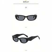 1 Pcs/Set, New Irregular Sun Protection Outdoor Sunglasses, European And American Style Personalized Sunglasses, High-End Sunglasses - Black frame gray tea leaves - View 2