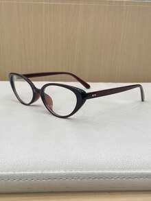 2 Pairs/Set Women's Multi-Color Cat Eye PC Frame Solid Color Full Frame Rivet Fashion Non-Prescription Glasses - Multicolor - View 4