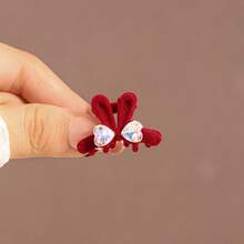 1/2 piezas Elegantes Pinzas para el cabello con cristal en forma de corazón y orejas de conejo, accesorios de cabello de estilo vintage unisex adecuados para uso diario, tipo de cabello normal, herramientas y accesorios para el cabello, excelentes para vacaciones, fiestas, vacaciones, regalo ideal