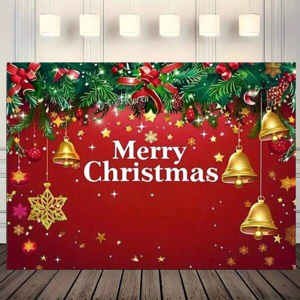 1 pièce Bannière de fond de Noël, décoration de fond de célébration de Noël festive, convient pour la décoration murale de la maison, la décoration de fond de photographie, la décoration de thème de fête, la décoration de Noël, la décoration de célébration du festival d'hiver.