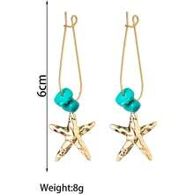 Western Turquoise Earrings For Women Vintage Concho Jewelry Country Concert Accessories Cowgirl Chic Turquoise Drop Earrings Western Outfit Statement Earring Rodeo Gift - Starfish - View 6