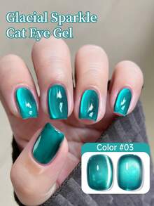 XEIJAYI 1瓶15毫升蓝色猫眼指甲油凝胶，半永久美甲，可卸除UV/LED美甲沙龙DIY凝胶，女士适用 - 藍色 - 查看 2