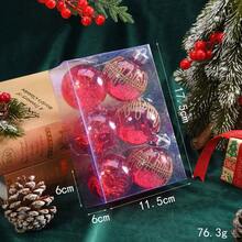 6Pcs Christmas Ball Christmas Ball Ornaments Set Golden Border Grid Painted Plastic Ball For Xmas Tree Decor Home Party Holiday Celebration - Multicolor - View 5