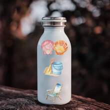 50 piezas de pegatinas transparentes de playa de verano de Hawái para decoración de manuales, cuadernos de oficina y material de papelería - Multicolor - Ver 3
