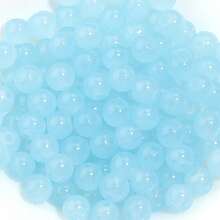 50 piezas de cuentas de vidrio de unicolor clásico de 6 mm para joyería hecha a mano DIY, adecuadas para pulseras, collares y uso diario - Cuentas de color sólido de 6 mm - Ver 16