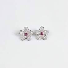 3 Stück/Set silberfarbener Schmuckset mit kubischen Zirkonia Blumen-förmigen Ohrringen, Halskette, modisches Schmuckgeschenkset für Frauen, geeignet für Feste, Partys - Schmuckset - Übersicht 7