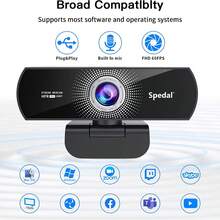 Spedal Wide Angle Webcam,120 Degree Large View Spedal 934 Video Conference Camera, Full HD 1080P Live Streaming Web Cam With Built-In Microphone, USB Webcam For PC, Laptop And Desktop