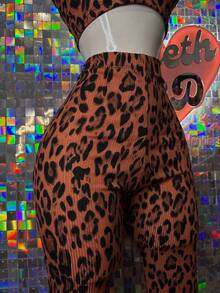 Conjunto de top tubo acortado y pantalones acampanados - Óxido marrón - Ver 4