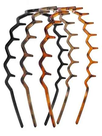 Zig Zag Headbands For Women Teen Girls Men, Plastic Hair Bands With Teeth Thin Zigzag Head Bands For Women's Hair, Non Slip Black Comb Hairbands Hair Accessories, 4 Packs, Hair Hoop