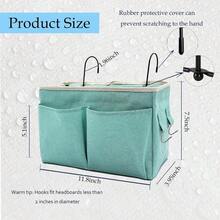 Bedside Caddy Bedside Hanging Storage Basket Multi - Function Organizer Caddy Bunk And Hospital Beds Dorm Rooms Bed Rails, Can Be Placed Glasses Books Mobile Phones2pc Navy Blue