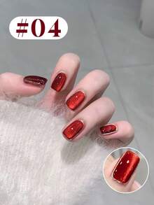 NAI SHI Nail Polish 12ML Capacity, 2025 Autumn And Winter Season, New Year New Style, Women's Gift With Dazzling Glass Beads, Titanium Gold Red Mirror, Wine Red Ruby Crystal Cat Eye Gel Nail Polish. Suitable For All Seasons, Wine Red Translucent Cat Eye Magnetic Nail Beauty. Use With Base Coat And Top Coat, Requires UV Lamp. - Multicolor - View 15