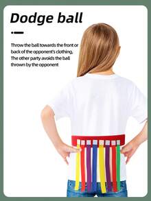 Kids Tail Pulling Game Set, Parent-Child Interactive Sticky Ball Vest + Tail Pulling Toy, Sensory Training Dodge Ball Physical Exercise, Outdoor Multi-Person Chase Game, School Sports Supplies, Christmas/Thanksgiving Party Game Props, Halloween Children's Gift Set (Random Color Details)