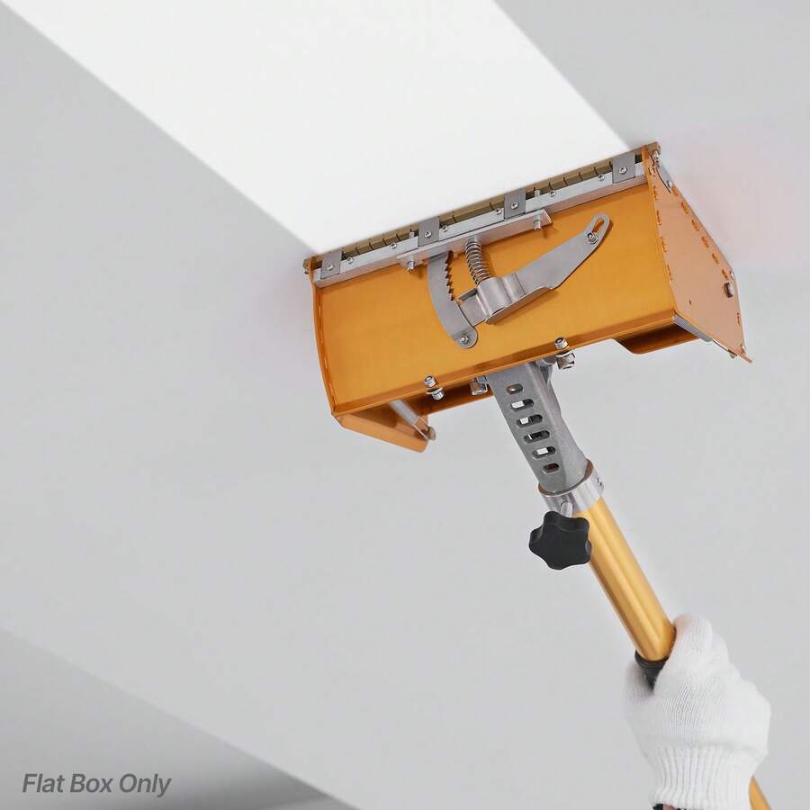 Drywall Flat Box, 10-Inch Wide Quick Clean, Aluminum Finishing Mud Box For Plasterboard, Wallboard, Sheetrock, Bonus Mudguard, Extra 2 Stainless Steel Blades (10/12-Inch)