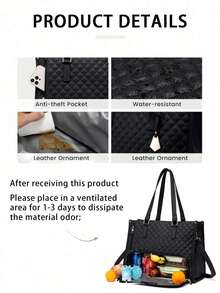 NEWHEY Lunch Tote Bag For Women, 15.6 Inch Laptop Bag With Insulated Lunch Compartment, Quilted Large Capacity Computer Handbag With Purse For Business, Work, Nurse, Office, Collage, Casual , Gifts For Women - Multicolor - View 3