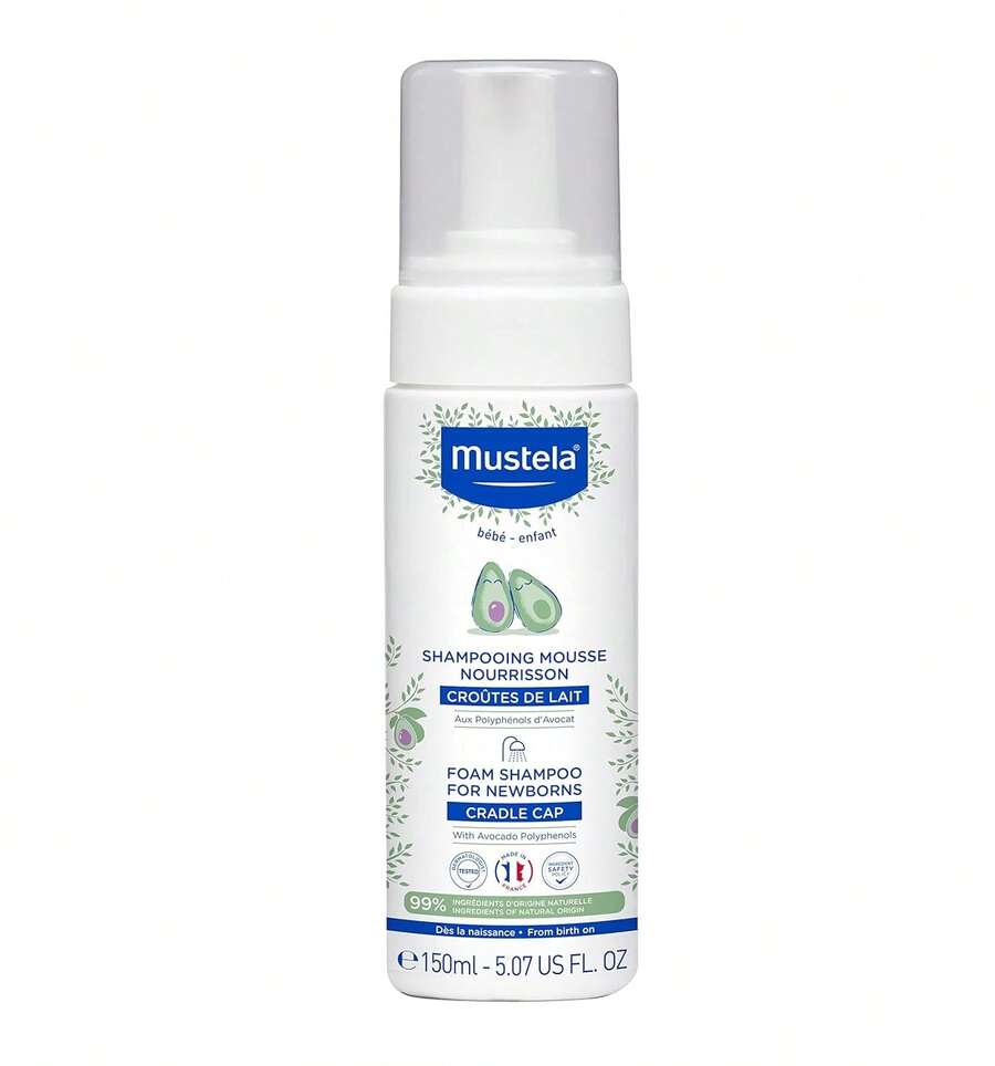 Mustela Foam Shampoo For Newborns 5.07oz/150ml Baby & Kids Shampoo & Conditioners Gentle-Cleansing Fine-Foam Tear-Free-Formula Prevents-Cradle-Cap Baby Newborns Birthday Graduation Party Travel Camping Outdoors School Campus Trip Festivals Anniversary Fall Autumn Fall Looks - Multicolor - View 1