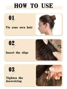 Extensión de cola de caballo con cordón, cabello sintético largo y liso, resistente al calor, aspecto natural, accesorio para el cabello - Marrón - Ver 5