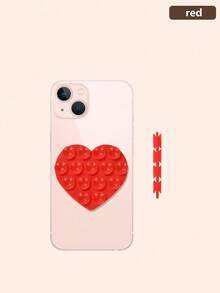 1个双面心形硅胶吸盘，可水洗手机硅胶吸盘，防滑固定吸盘手机支架，兼容、安卓手机，生日礼物，送给家人和朋友的手机支架 - 彩色 - 查看 8