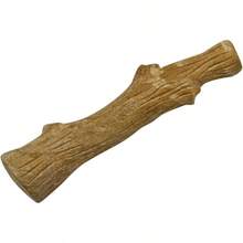 Dogwood Durable Dog Chew Toy, Large - Long Lasting Chew Stick Made With Real Wood - USA Made, L - Dogwood (Brown) + Small (Pack of 1) - View 1