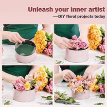 6 قطع مجموعة طين الزهور الماصة القابلة للقطع مع سلة الزهور والإسفنج وطين الزهور المرطب، مناسبة لتغليف باقات الزهور