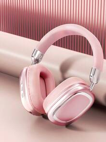 Wireless Bluetooth Headphones With High-Resolution Audio, Foldable And Lightweight Design, Deep Bass, Long-Lasting Earphones, Immersive Bass, USB-C Charging Port, HiFi Stereo, For Work, Gaming, Sports - 粉色 - 查看 1