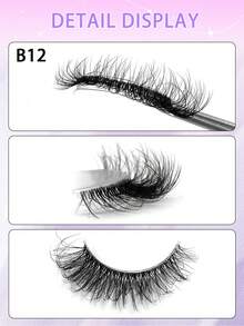 ENCHUW ENCHUW 5 Pairs Lashes With Clear Band Fluffy False Lashes Pack Natural Look False Eyelashes Wispy Eyelashes Curly Makeup Eyelashes For Daily Wear