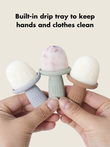 Moldes de paletas de silicona para bebés con palitos, moldes para los primeros helados de bebé, recipiente para alimentos de bebé, fabricante de golosinas congeladas, molde para hacer paletas de hielo para niños pequeños y bebés, artículos esenciales para bebés - 1 paquete - Ver 8