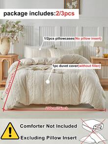 2/3pcs Camel Velvet Duvet Cover Bedding Set, Bohemian Farmhouse Style, Soft & Breathable, Vintage Chic, With Zipper Closure (1 Duvet Cover + 1/2 Pillowcase) - Khaki - View 4