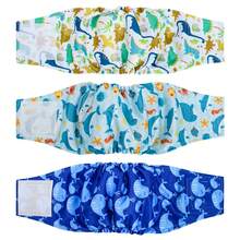3PCS Male Dog Belly Band Wraps High Absorbency Male Dog Diapers Washable Belly Band For Male Dogs Incontinence And Puppy Training - Multicolor - View 4