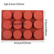 قالب سيليكون لتشكيل الحلويات والكيك والحلوى الفرنسية والموس والثلج المجوف بقطر 4 سم وإرتفاع قصير و15 حُفرة