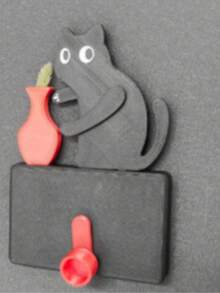 Cat Whisker Collector Jar, Swinging Rotating Refrigerator Magnet