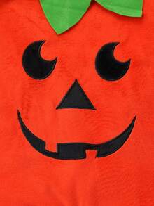 3pcs/Set Kids Pumpkin Print Romper, Hat Autumn & Winter Outfits For Boys And Girls