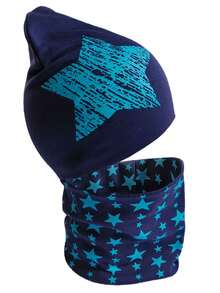 2 pezzi/set Cappellino a stella e sciarpa per bambini e bambine, set di accessori in maglia per tenere caldo testa e collo, adatto per autunno/inverno/primavera